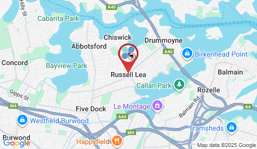 Russell Lea google map